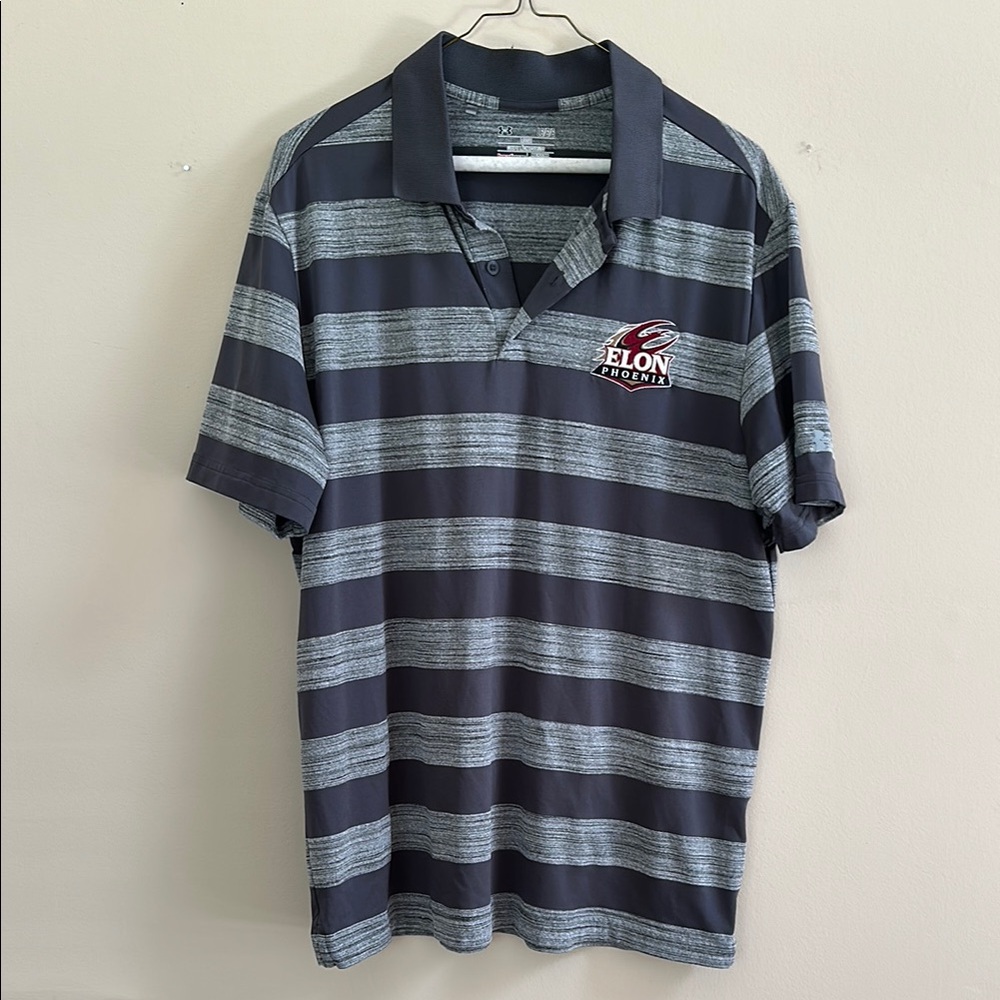Elon University Men's Striped Polo Shirt